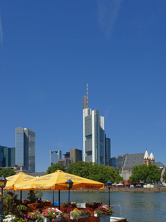 Skyline von Frankfurt mit Schöfferhofer Weizen Fotos