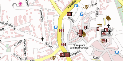 Bucksturm Stadtplan